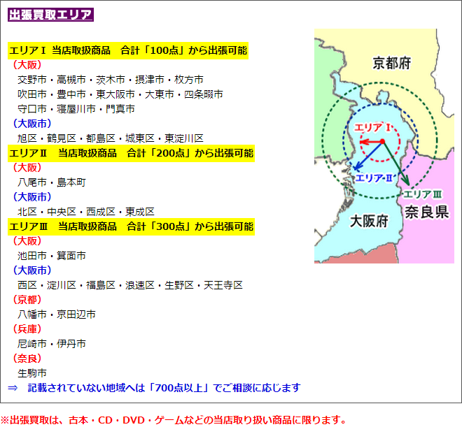 出張買取エリア